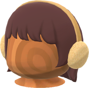 beige earmuffs wig A