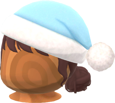 附聖誕帽丸子頭‧藍色