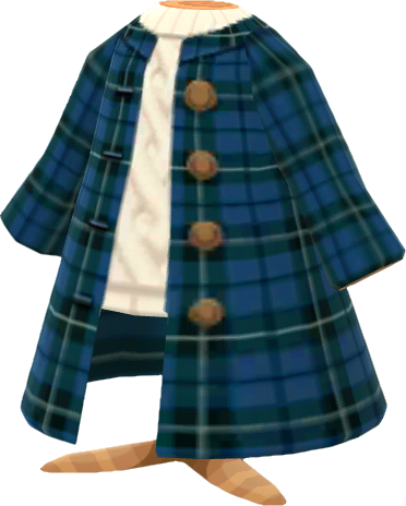 blue plaid coat