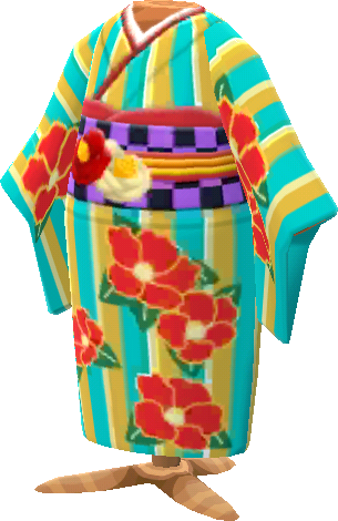 kimono rayas turquesa