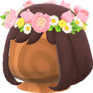 peluca corona de flores