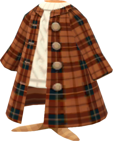 brown plaid coat