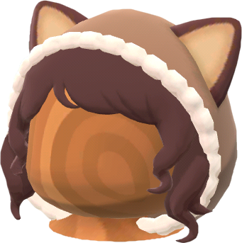 貓耳頭罩波浪捲髮‧棕色