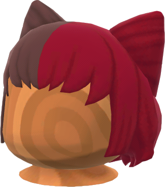 peluca bicolor gato roja