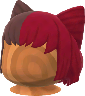 red peculiar cat wig