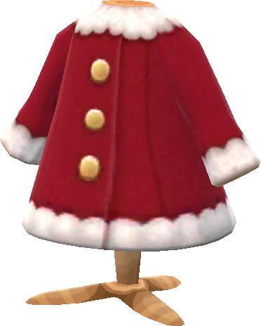 fleece-trimmed red coat