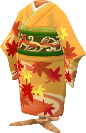 gold foliage kimono