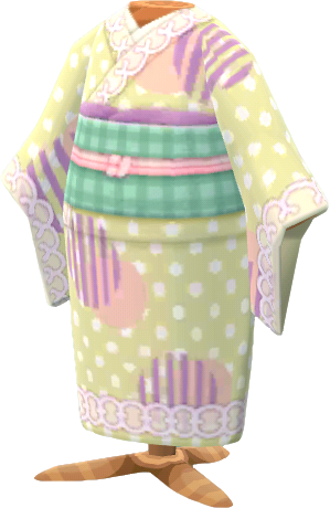 yellow polka-dot kimono