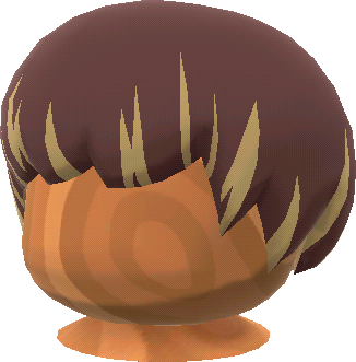 gold mushroom-cut wig