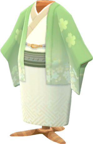 高雅羽織和服‧綠色