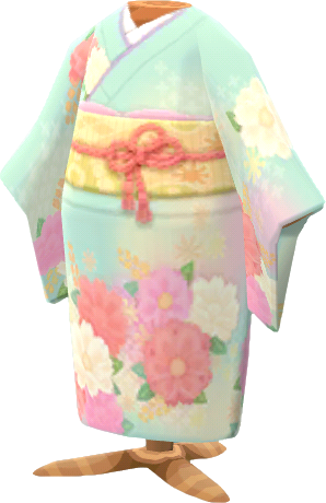 kimono florido verde