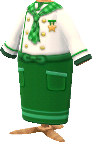 uniforme de chef verde