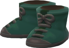 green leather boots