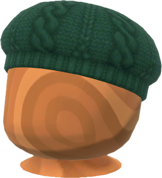 green knit beret