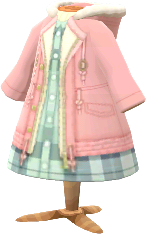 parka rose robe carreaux