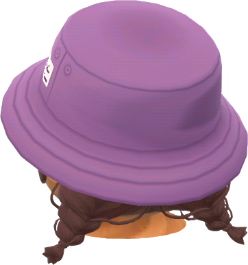 漁夫帽＆麻花辮‧紫色