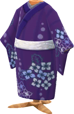 繡球花圖案和服‧紫色