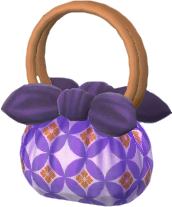 和風花紋包袱布手提包‧紫藤色