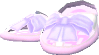 purple ribbon sandals