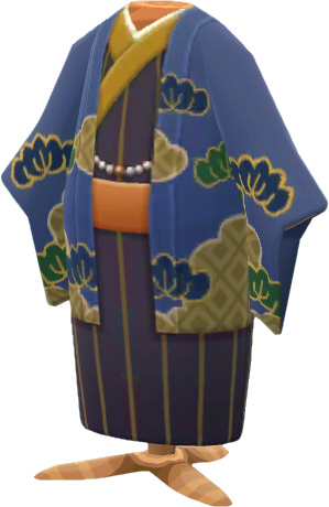 navy pine haori kimono