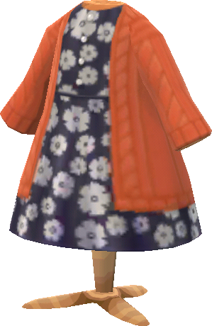 robe et cardigan orange