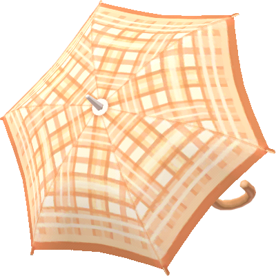 orange-plaid umbrella