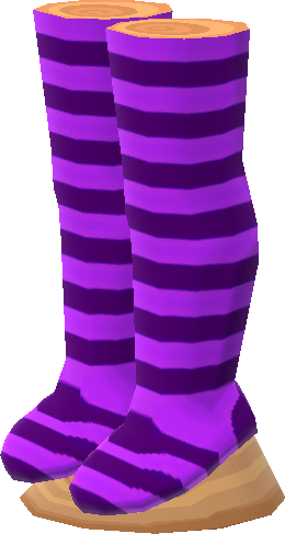 purple-stripe tights