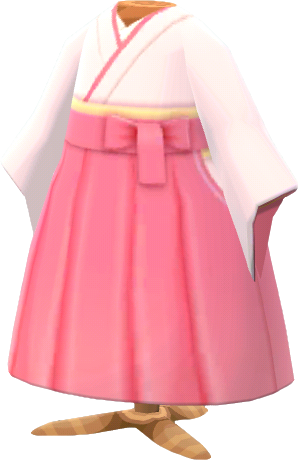 hakama rose et blanc