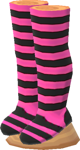 粗橫紋褲襪‧粉紅色