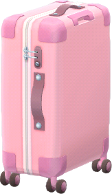 pink rolling luggage