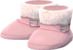 pink woolly boots