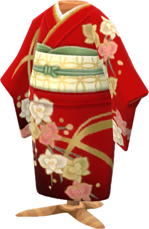 kimono orquídeas rojo