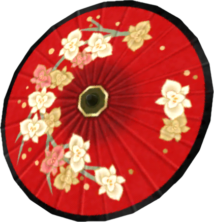 蝴蝶蘭圖案日式紙傘‧紅色