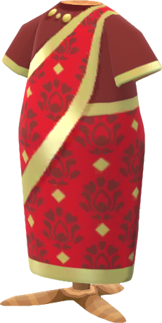 	印度傳統服裝‧紅寶石色