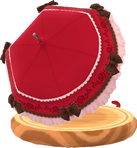 red ribbon parasol