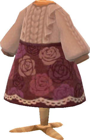 brown-rose skirt outfit