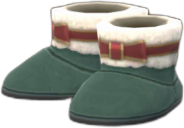 green wool holiday boots