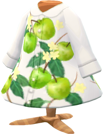 蘋果圖案連身裙‧白色