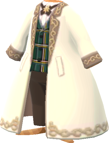 festive white overcoat