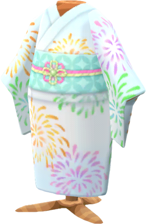 yukata feu d'art. blanc