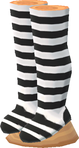 黑白粗橫紋褲襪