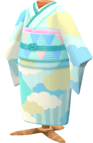 sky-blue kimono