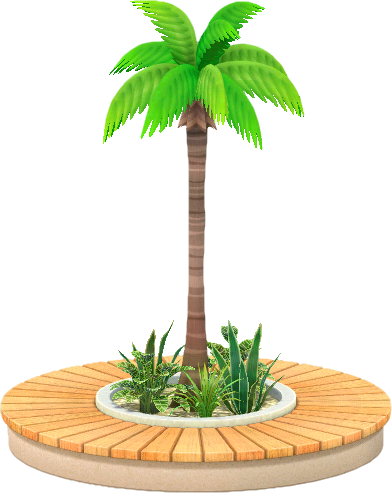 wood palm-tree bench