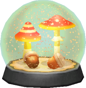 mushroom snow globe