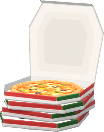쌓인 피자 박스