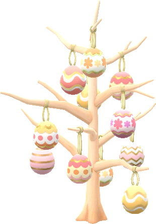 핑크 페인트 이스터 달걀 나무