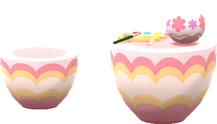 pink egg-painting table