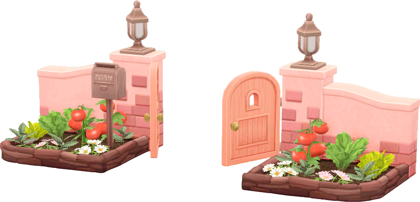 벚꽃색 하우스 문