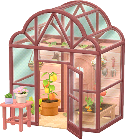 櫻花色房屋溫室