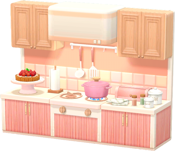 sakura-pink kitchen